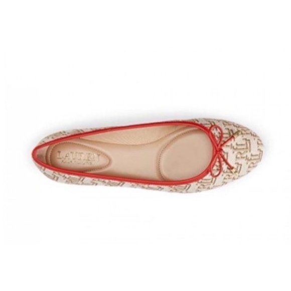 Lauren Ralph Lauren Jayna II Monogram Jacquard Ballet Flat Size 7.5 NIB - Picture 2 of 3